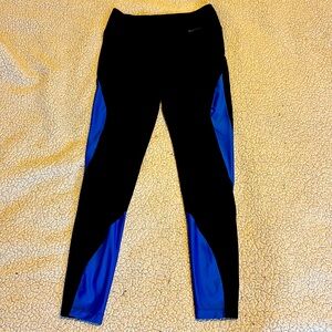 Nike Women’s Dri-Fit Size Small Black and Blue Athletic Bottoms